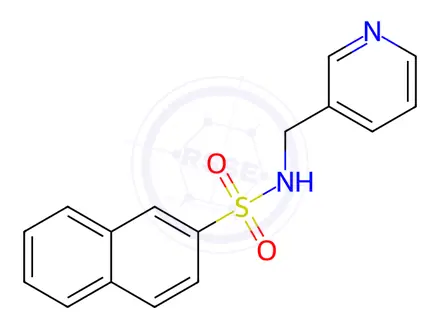 Chemical structure of N-(pyridin-3-ylmethyl)naphthalene-2-sulfonamide