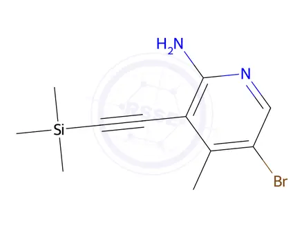 Chemical structure of 5-broMo-4-Methyl-3-((triMethylsilyl)ethynyl)pyridin-2-aMine