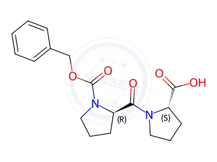 Chemical structure of ((Benzyloxy)carbonyl)-D-prolyl-L-proline