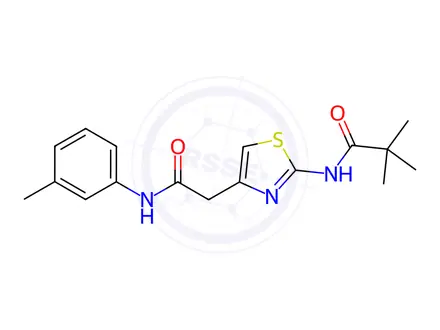 Chemical structure of N-(4-(2-Oxo-2-(m-tolylamino)ethyl)thiazol-2-yl)pivalamide
