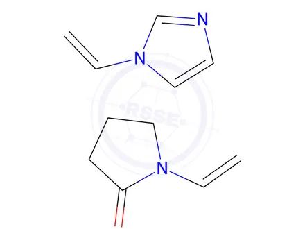 Chemical structure of 2-Pyrrolidinone, 1-ethenyl-, polymer with 1-ethenyl-1H-imidazole