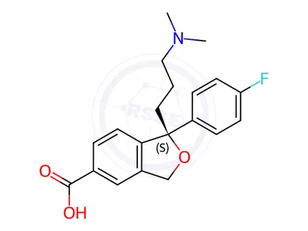 Chemical structure of Escitalopram Acid Impurity