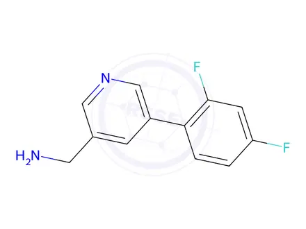 Chemical structure of (5-(2,4-Difluorophenyl)pyridin-3-yl)methanamine