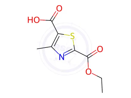 Chemical structure of 2-(ethoxycarbonyl)-4-methylthiazole-5-carboxylic acid