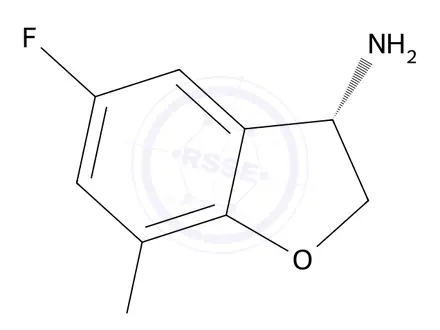 Chemical structure of (S)-5,7-Difluoro-2,3-dihydrobenzofuran-3-amine