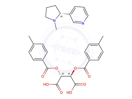 Chemical structure of R-(+)-Nicotine Di-p-toluoyl-D-tartrate Salt