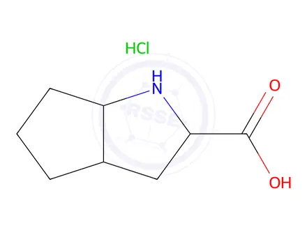 Chemical structure of Octahydrocyclopenta[b]pyrrole-2-carboxylic acid hydrochloride