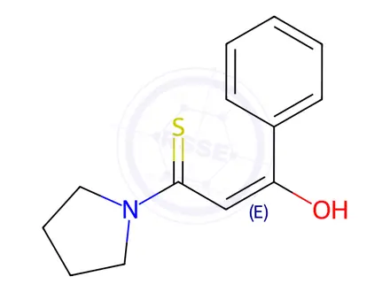 Chemical structure of Pyrrolidine, 1-(3-hydroxy-3-phenyl-1-thioxo-2-propenyl)-(9CI)