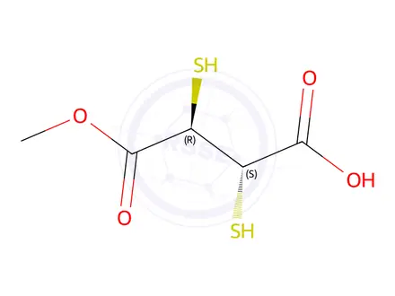 Chemical structure of Rel-(2R,3S)-2,3-dimercapto-4-methoxy-4-oxobutanoic acid