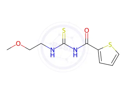 Chemical structure of N-((2-methoxyethyl)carbamothioyl)thiophene-2-carboxamide