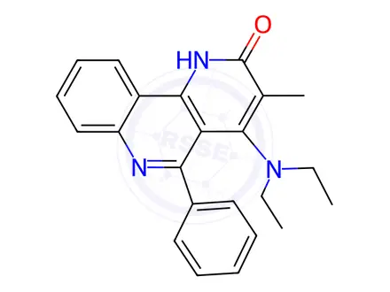 Chemical structure of 2-Hydroxy-3-methyl-4-diethylamino-5-phenylbenzo[h][1,6]naphthyridine