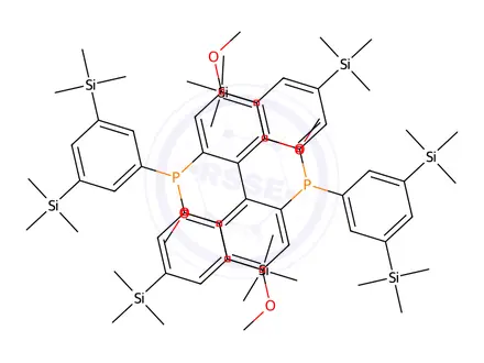 Chemical structure of (S)-(4,4',6,6'-Tetramethoxy-[1,1'-biphenyl]-2,2'-diyl)bis(bis(3,5-bis(trimethylsilyl)phenyl)phosphane)