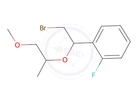 Chemical structure of 1-(2-Bromo-1-((1-methoxypropan-2-yl)oxy)ethyl)-2-fluorobenzene