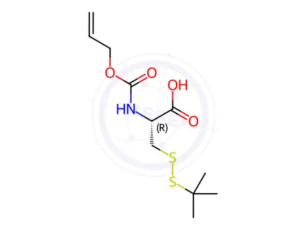 Chemical structure of N-allyloxycarbonyl-S-(tert-butylthio)-L-cysteine
