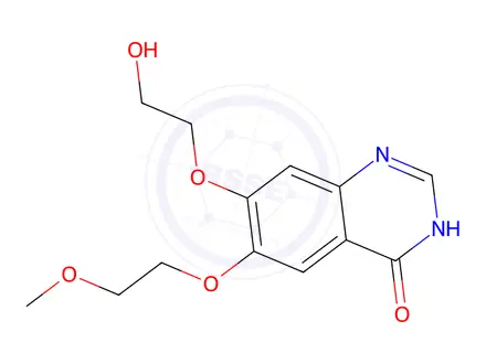 Chemical structure of 7-(2-hydroxyethoxy)-6-(2-methoxyethoxy)quinazolin-4(3H)-one
