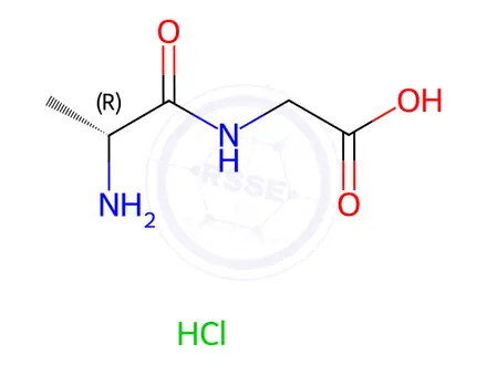 Chemical structure of Glycine, D-alanyl-, hydrochloride (1:1)