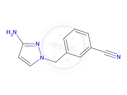 Chemical structure of 3-((3-Amino-1h-pyrazol-1-yl)methyl)benzonitrile