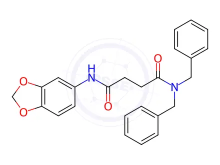 Chemical structure of N-(2H-1,3-Benzodioxol-5-yl)-N',N'-dibenzylbutanediamide