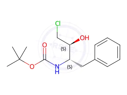 Chemical structure of (1S, 2S)-(1-BENZYL-3-CHLORO-2-HYDROXY-PROPYL)-CARBAMIC ACID TERT-BUTYL ESTER