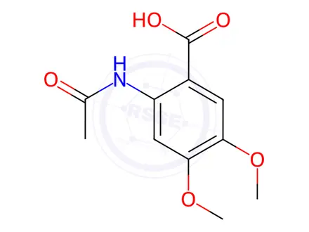 Chemical structure of 2-acetamido-4,5-dimethoxybenzoic acid