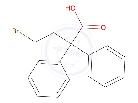 Chemical structure of 4-Bromo-2,2-diphenylbutyricacid