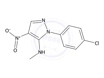Chemical structure of 1-(4-Chlorophenyl)-N-methyl-4-nitro-1H-pyrazol-5-amine