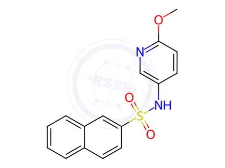 Chemical structure of N-(6-methoxypyridin-3-yl)naphthalene-2-sulfonamide