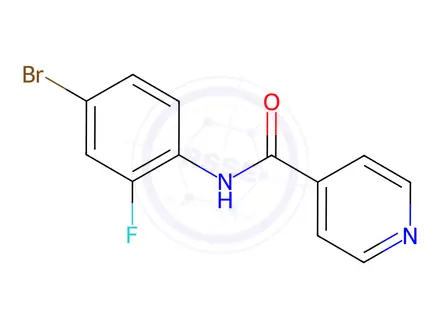Chemical structure of N-(4-bromo-2-fluorophenyl)isonicotinamide