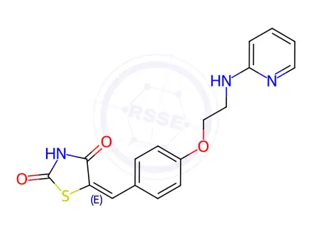 Chemical structure of 5-[4-[N-(2-Pyridylamino)ethoxy]benzylidene]thiazolidine-2,4-dione