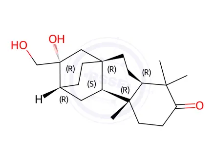 Chemical structure of ent-16α,17-Dihydroxyatisan-3-one