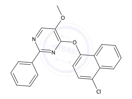Chemical structure of 4-((4-Chloronaphthalen-1-yl)oxy)-5-methoxy-2-phenylpyrimidine