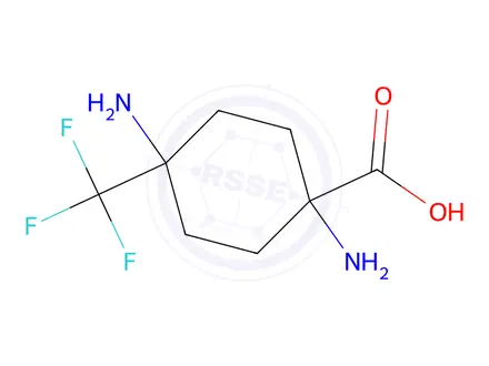 Chemical structure of 1,4-Diamino-4-(trifluoromethyl)cyclohexane-1-carboxylic acid