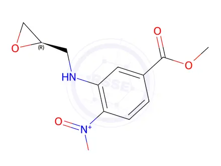 Chemical structure of Methyl (R)-4-Nitro-3-((oxiran-2-ylmethyl)amino)benzoate