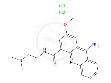 Chemical structure of 9-Amino-N-(2-(dimethylamino)ethyl)-2-methoxyacridine-4-carboxamide dihydrochloride