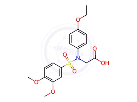 Chemical structure of N-((3,4-dimethoxyphenyl)sulfonyl)-N-(4-ethoxyphenyl)glycine