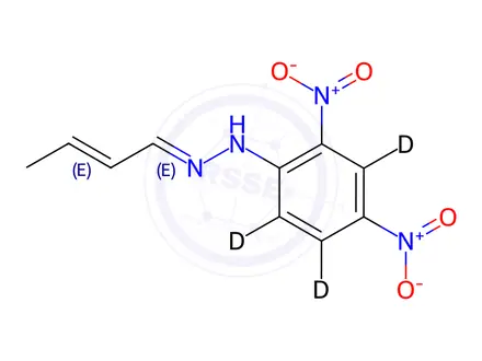 Chemical structure of Crotonaldehyde 2,4-Dinitrophenylhydrazone-d3
