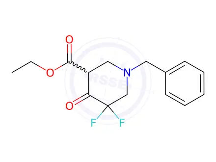 Chemical structure of Ethyl 1-benzyl-5,5-difluoro-4-oxo-piperidine-3-carboxylate