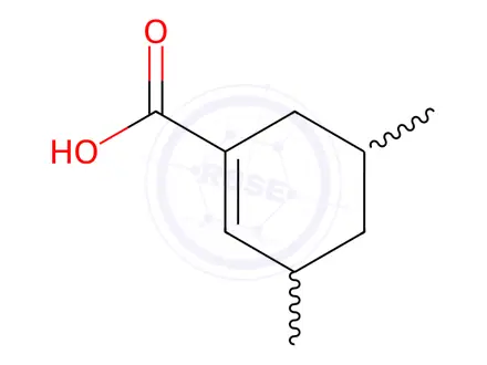 Chemical structure of 1-Cyclohexene-1-carboxylic acid, 3,5-dimethyl-(9CI)