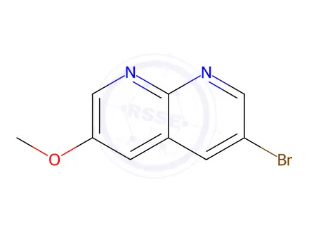 Chemical structure of 1,8-Naphthyridine, 3-bromo-6-methoxy-