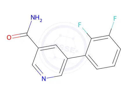 Chemical structure of 5-(2,3-Difluorophenyl)nicotinamide