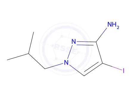 Chemical structure of 4-Iodo-1-isobutyl-1H-pyrazol-3-amine