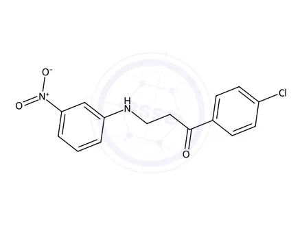 Chemical structure of 1-(4-Chlorophenyl)-3-((3-nitrophenyl)amino)propan-1-one