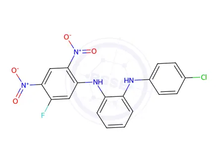 Chemical structure of N1-(4-Chlorophenyl)-N2-(5-fluoro-2,4-dinitrophenyl)benzene-1,2-diamine