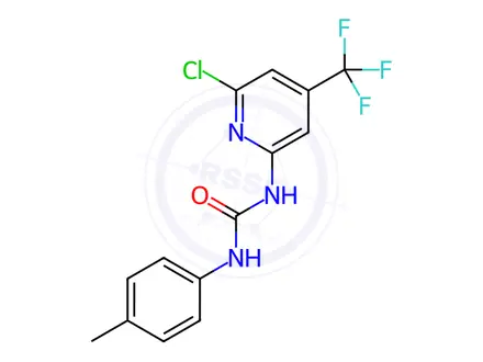 Chemical structure of N-[6-chloro-4-(trifluoromethyl)-2-pyridyl]-N'-(4-methylphenyl)urea