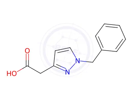 Chemical structure of 2-(1-Benzyl-1H-pyrazol-3-yl)acetic acid