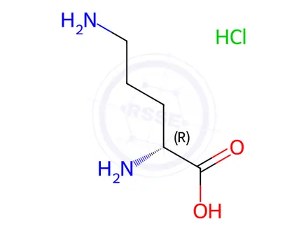 Chemical structure of D-Ornithine Hydrochloride