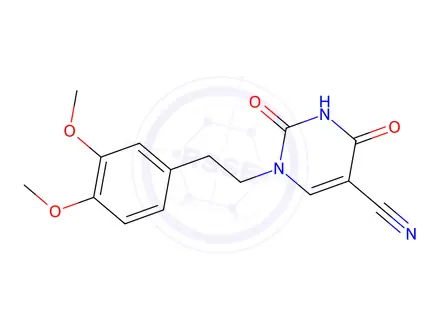 Chemical structure of 1-(3,4-DIMETHOXYPHENETHYL)-2,4-DIOXO-1,2,3,4-TETRAHYDRO-5-PYRIMIDINECARBONITRILE