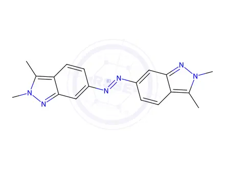 Chemical structure of (E)-1,2-Bis(2,3-dimethyl-2H-indazol-6-yl)diazene