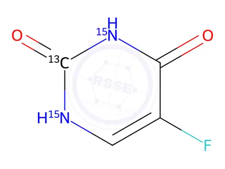 Chemical structure of Fluorouracil-13C,15N2
