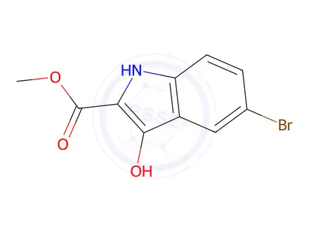 Chemical structure of Methyl 5-bromo-3-hydroxy-1H-indole-2-carboxylate